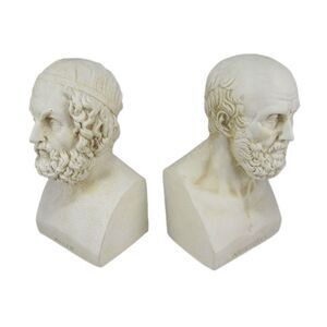 Aristotle And Homer Bust Bookends Greek Philosophy